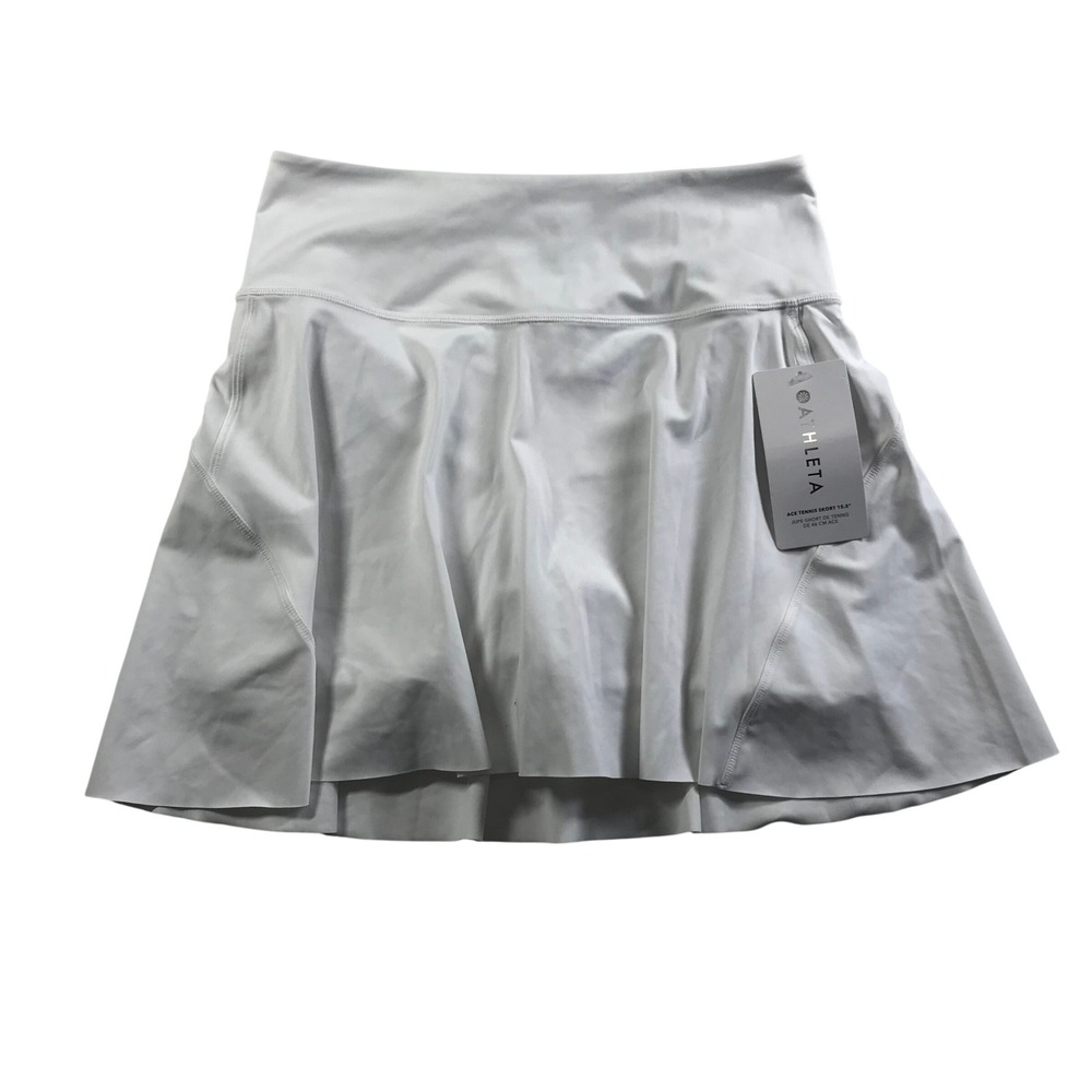 Athleta Ace Tennis Skort 15.5 White Athletic Skirt Pockets Small NWT
